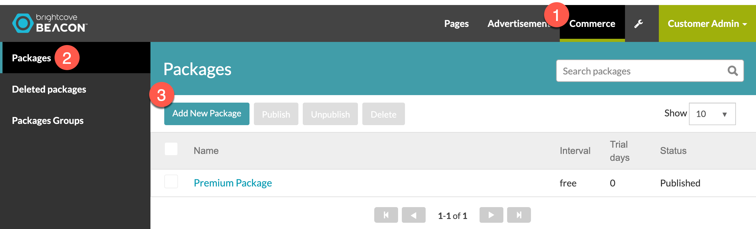 selecciones de menú inicial